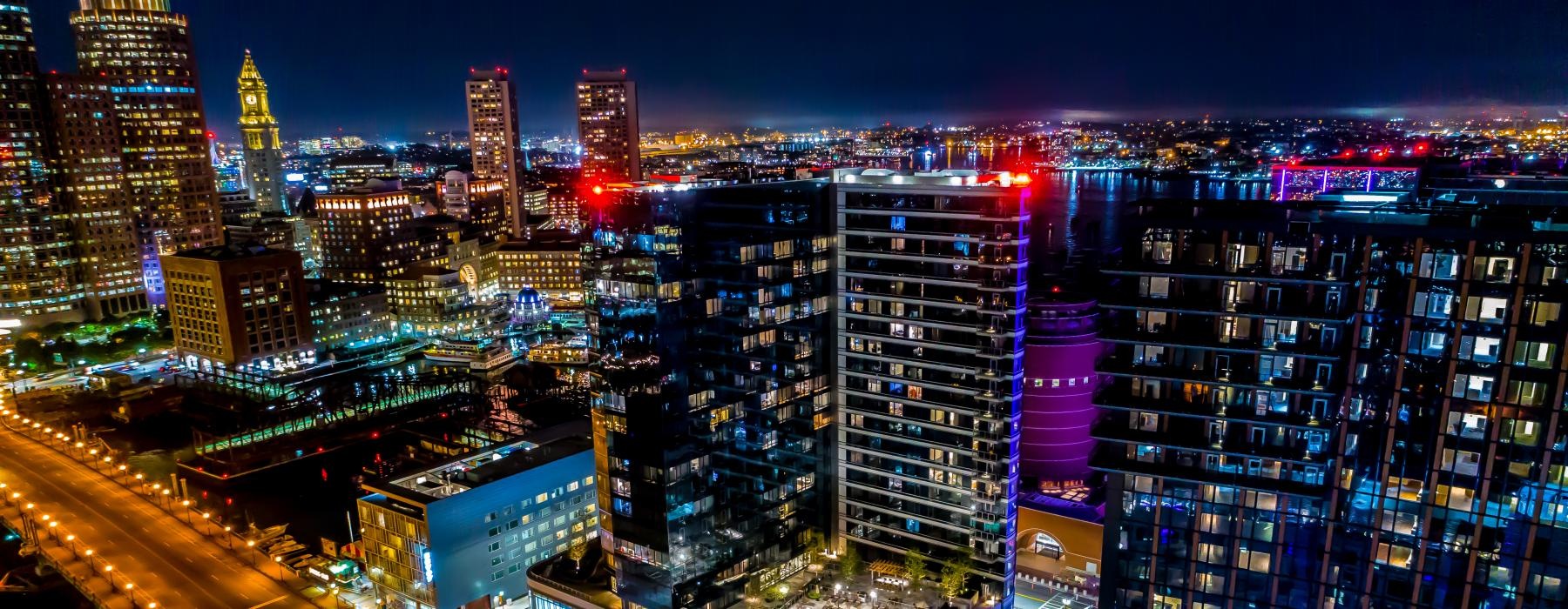 a city at night